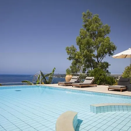 ヴィラ Unique Kefalonia Villa Zeus Temple Sea Views Lourdas ケファロニア